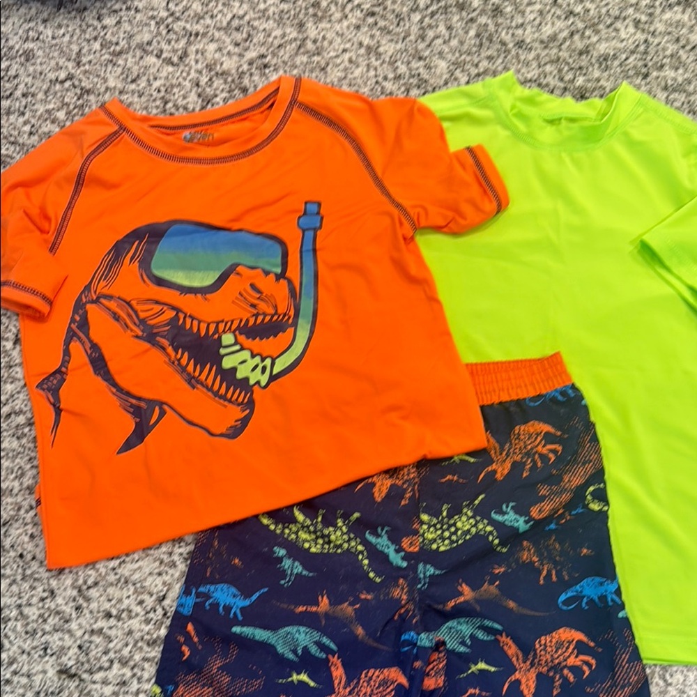 Orange Dinosaur Swim Set